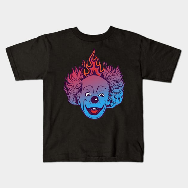 Burning Clown Kids T-Shirt by Andinov88